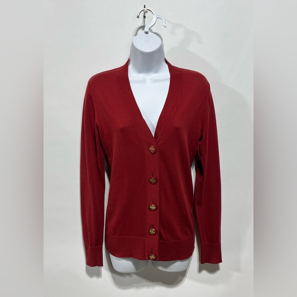 Tory Burch Red Cardigan 100%‎ Cotton Women’s Size Small